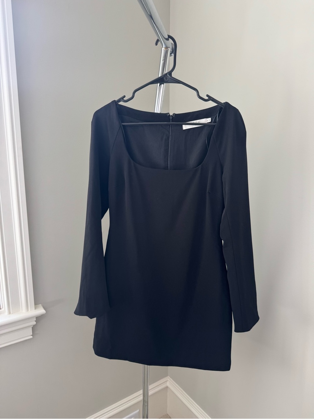 Astr Black Mini Dress with Square Neck